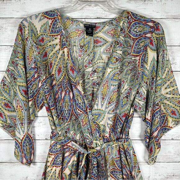 Kate and Lily Fit And Flare Floating Mosaic Chiffon Full Skirt Maxi Dress 14 NWT - Picture 3 of 12